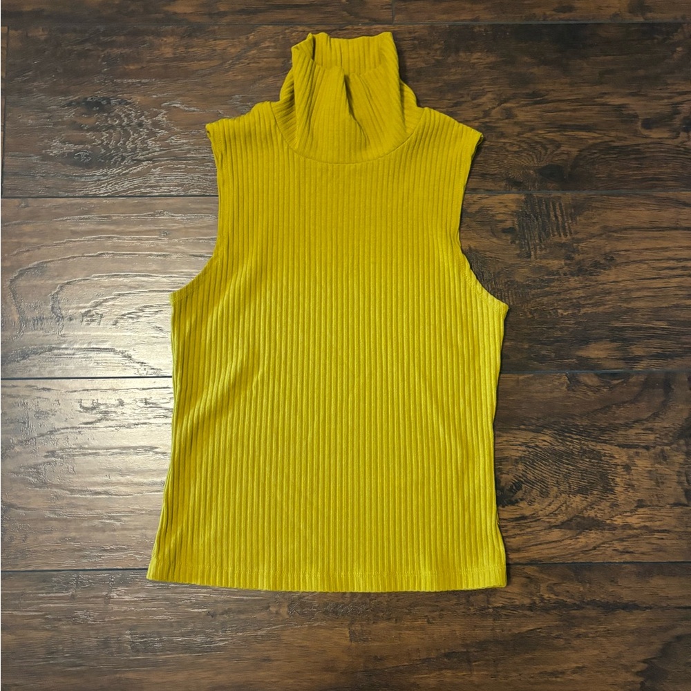 Forever 21 Turtleneck Tank Top Green